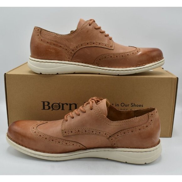 Born Mens Size 9.5 Tobias Brown Full Grain Leather Oxford Casual Lace up Shoes main image 5